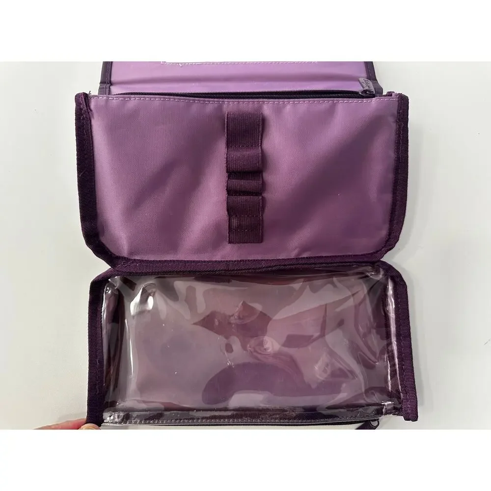 Thirty-One Purple Chevron Make-Up Bag with Mirror